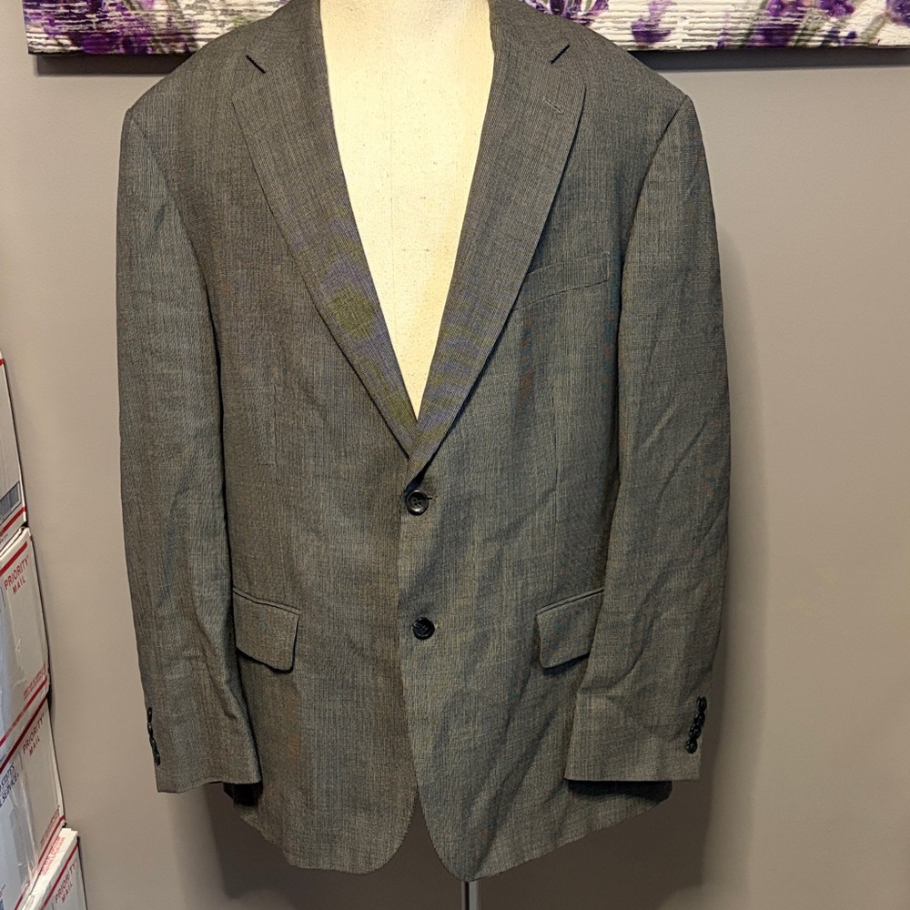 Men’s Oscar De La Renta Classic Gray Men's Blazer Size 46R 100% Wool
